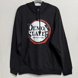 Demon Slayer Kimetsu no yaiba Unisex Hoodie XL Black Anime Pullover NWT